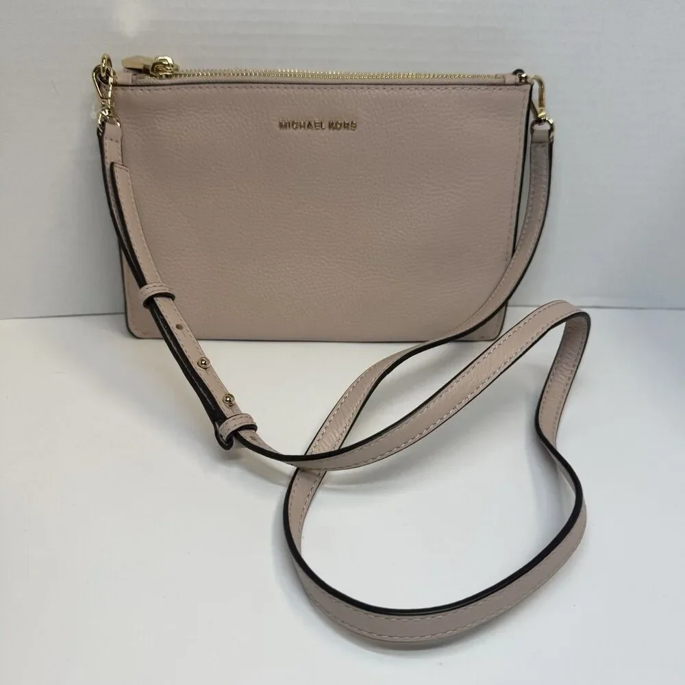 Michael Kors Women's Jet Set Large Leather Double Pouch Crossbody In Soft Pink